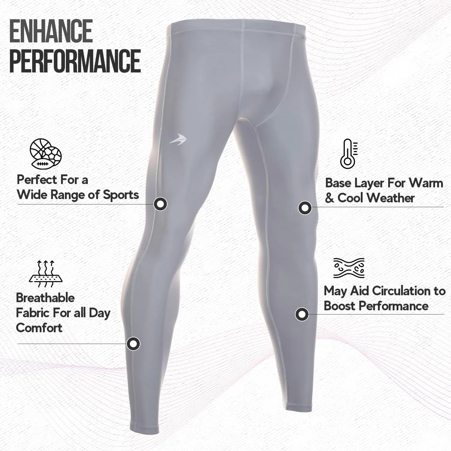 CompressionZ Men's Compression Pants for Workout, Sports|Base Layer Running Tights Leggings