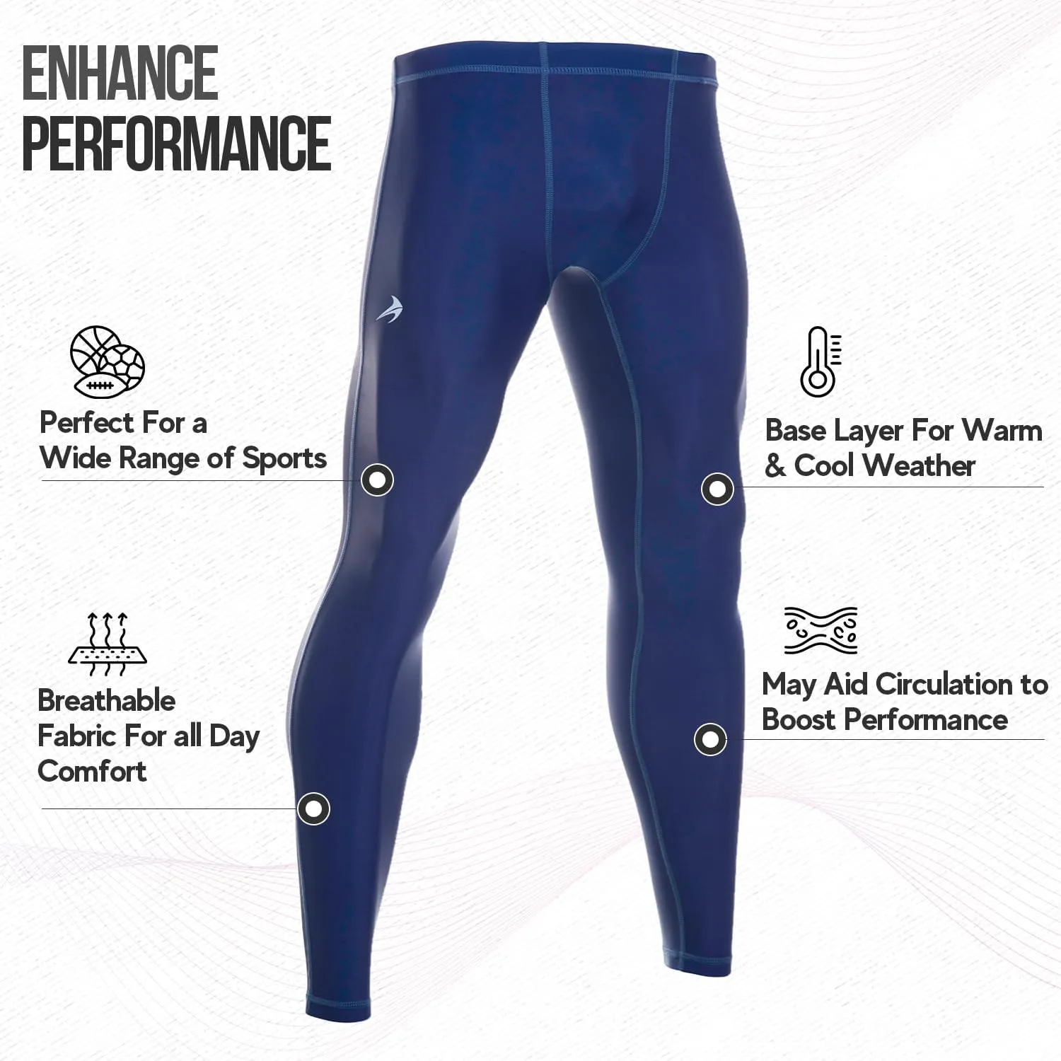 CompressionZ Men's Compression Pants for Workout, Sports|Base Layer Running Tights Leggings