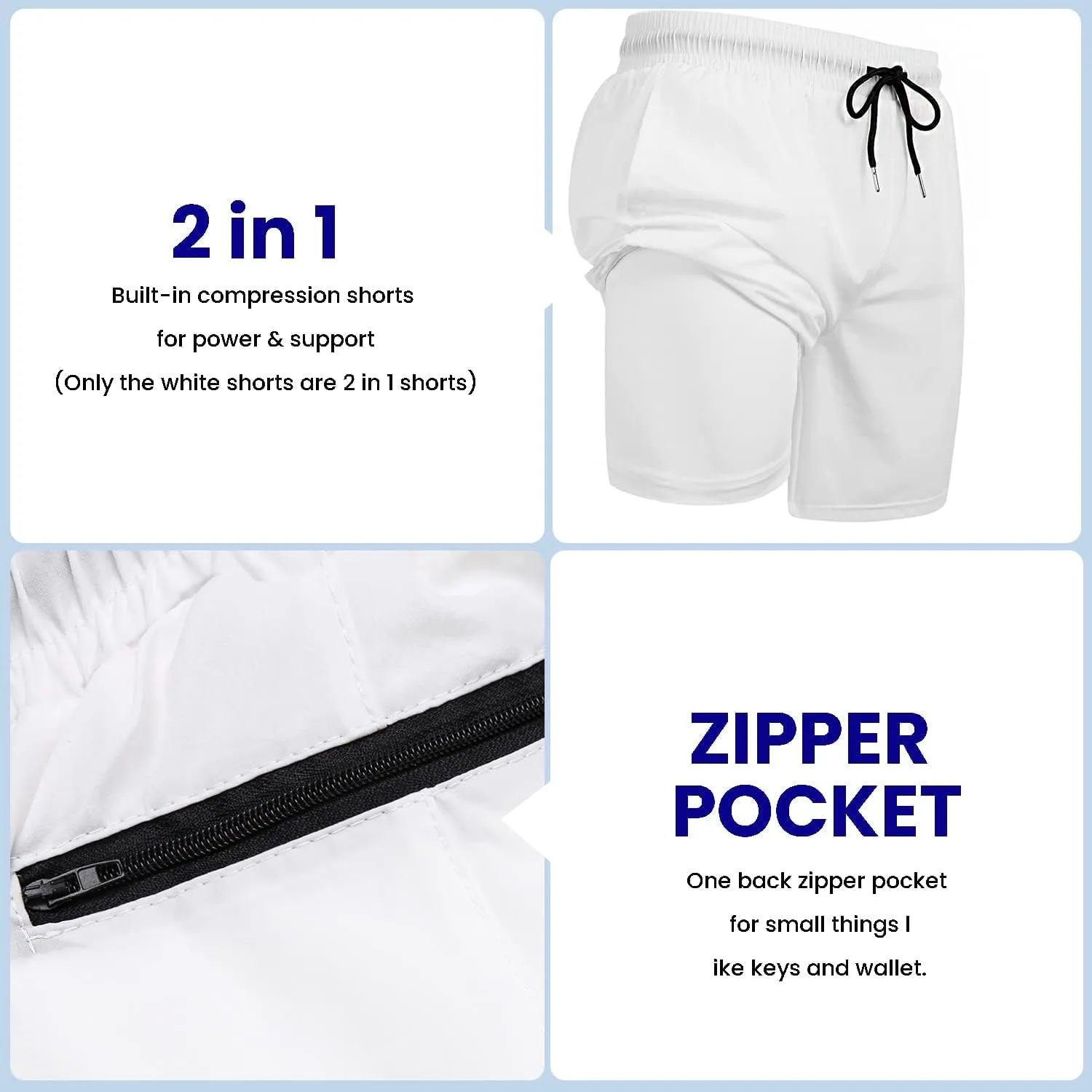 COOFANDY Men's 2 Pack Gym Workout Shorts 7 Inch Quick Dry Athletic Shorts Lightweight Running Shorts with Pockets