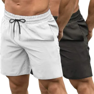 COOFANDY Men's 2 Pack Gym Workout Shorts 7 Inch Quick Dry Athletic Shorts Lightweight Running Shorts with Pockets