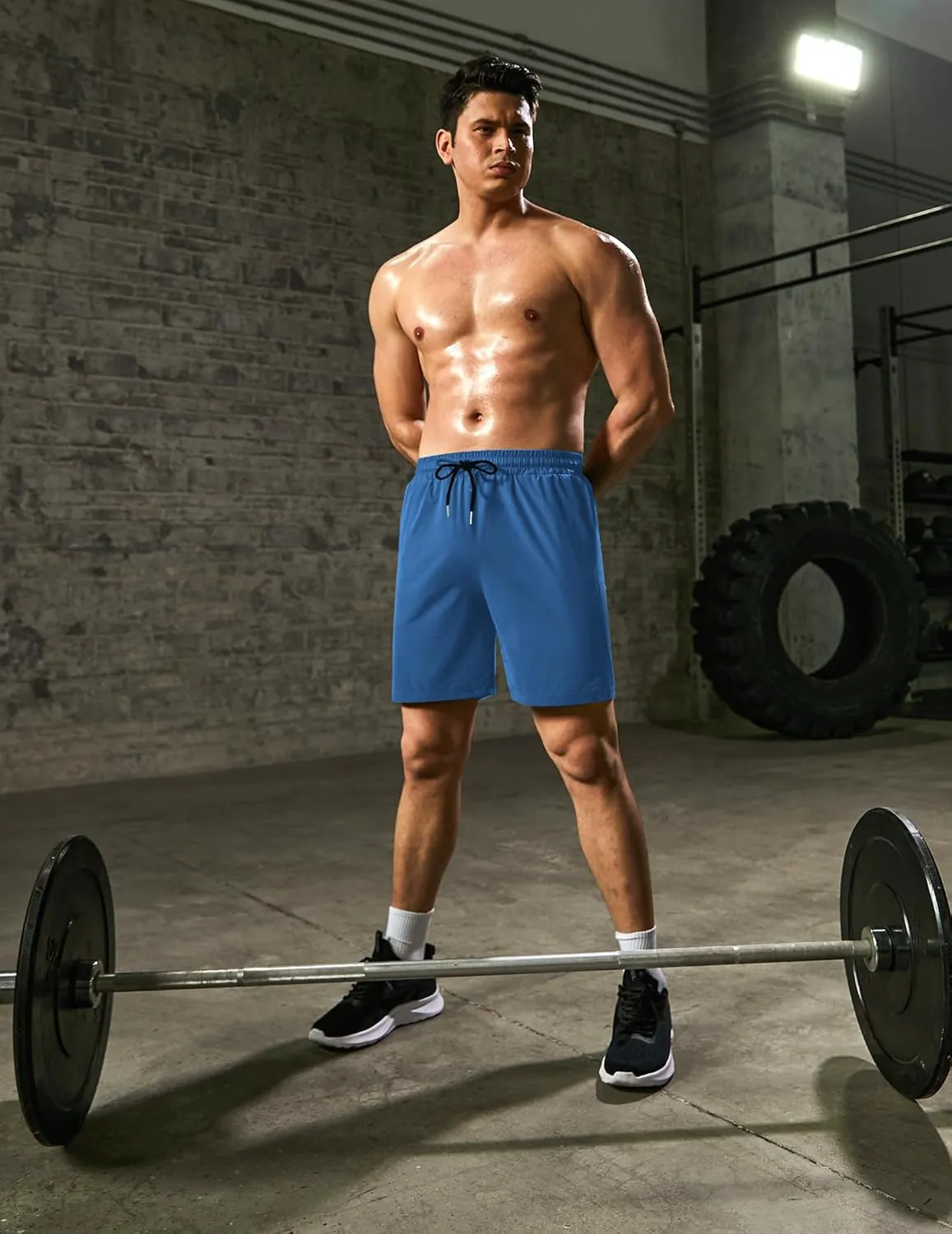 COOFANDY Men's 2 Pack Gym Workout Shorts 7 Inch Quick Dry Athletic Shorts Lightweight Running Shorts with Pockets