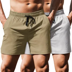 COOFANDY Men's Running Athletic Shorts 5 Inch 2 Pack Gym Workout Shorts Fitted Exercise Hiking Shorts with Zipper Pocket