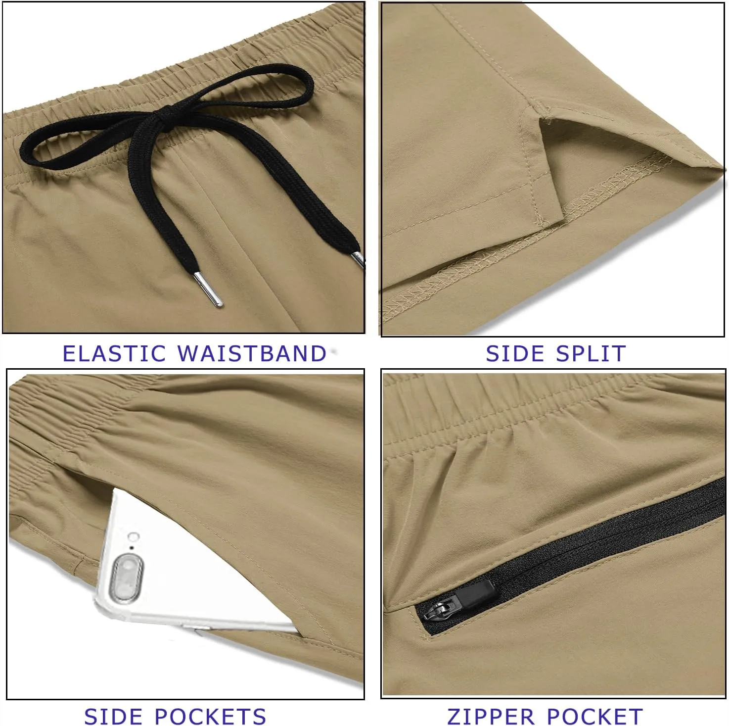 COOFANDY Men's Running Athletic Shorts 5 Inch 2 Pack Gym Workout Shorts Fitted Exercise Hiking Shorts with Zipper Pocket