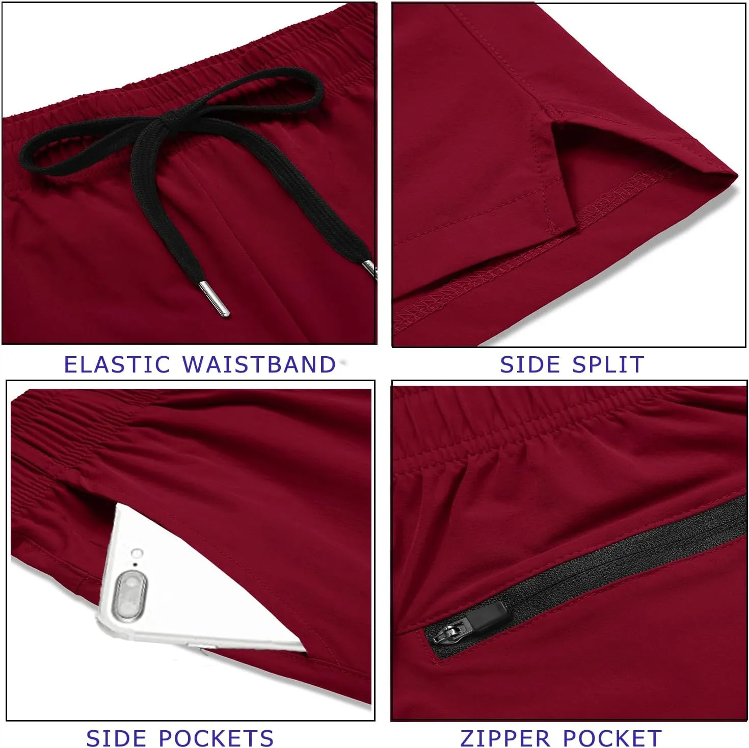 COOFANDY Men's Running Athletic Shorts 5 Inch 2 Pack Gym Workout Shorts Fitted Exercise Hiking Shorts with Zipper Pocket