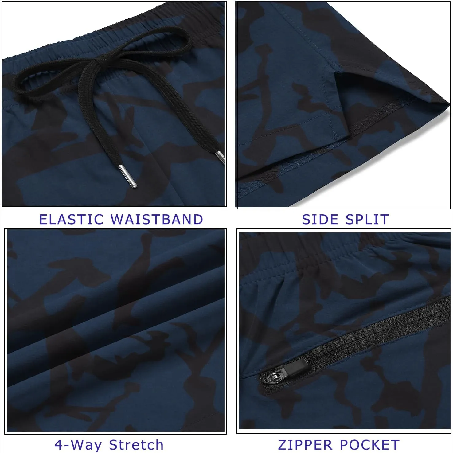 COOFANDY Men's Running Athletic Shorts 5 Inch 2 Pack Gym Workout Shorts Fitted Exercise Hiking Shorts with Zipper Pocket