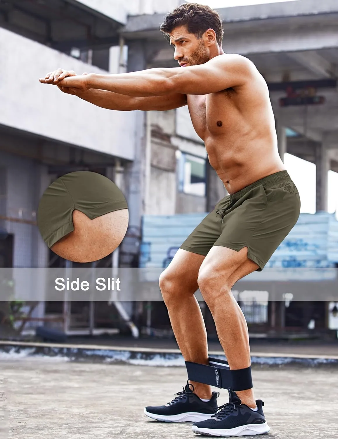 COOFANDY Men's Running Athletic Shorts 5 Inch 2 Pack Gym Workout Shorts Fitted Exercise Hiking Shorts with Zipper Pocket