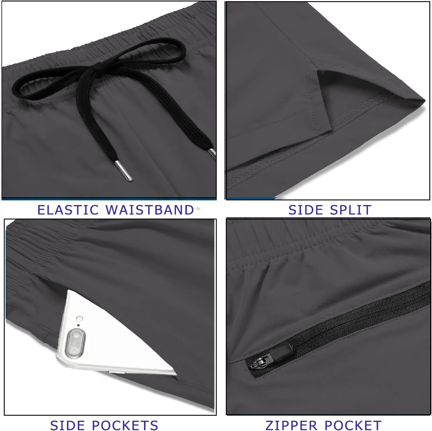 COOFANDY Men's Running Athletic Shorts 5 Inch 2 Pack Gym Workout Shorts Fitted Exercise Hiking Shorts with Zipper Pocket