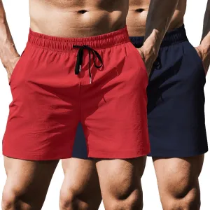 COOFANDY Men's Running Athletic Shorts 5 Inch 2 Pack Gym Workout Shorts Fitted Exercise Hiking Shorts with Zipper Pocket