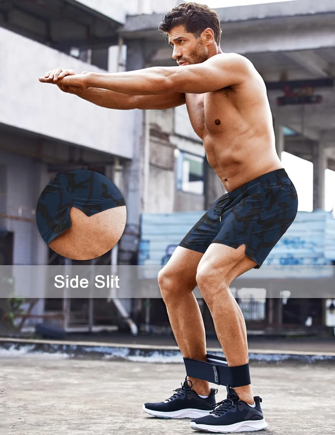 COOFANDY Men's Running Athletic Shorts 5 Inch 2 Pack Gym Workout Shorts Fitted Exercise Hiking Shorts with Zipper Pocket