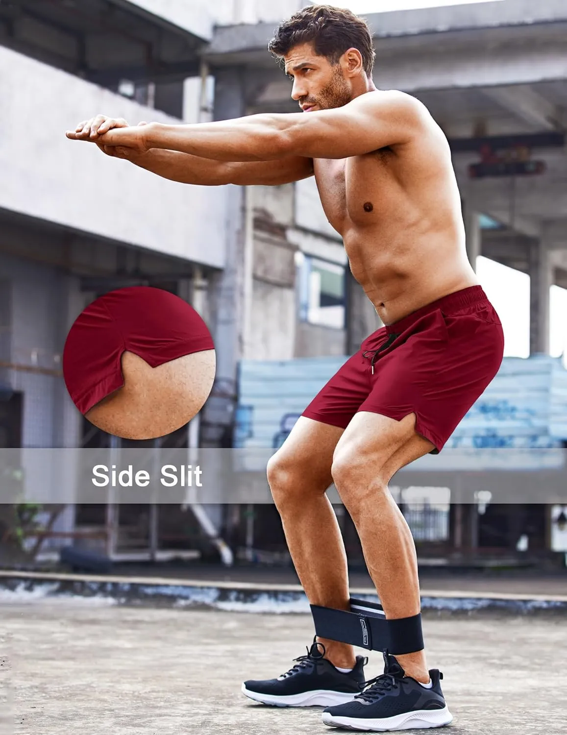 COOFANDY Men's Running Athletic Shorts 5 Inch 2 Pack Gym Workout Shorts Fitted Exercise Hiking Shorts with Zipper Pocket
