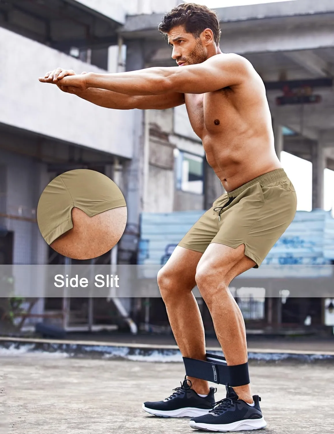 COOFANDY Men's Running Athletic Shorts 5 Inch 2 Pack Gym Workout Shorts Fitted Exercise Hiking Shorts with Zipper Pocket