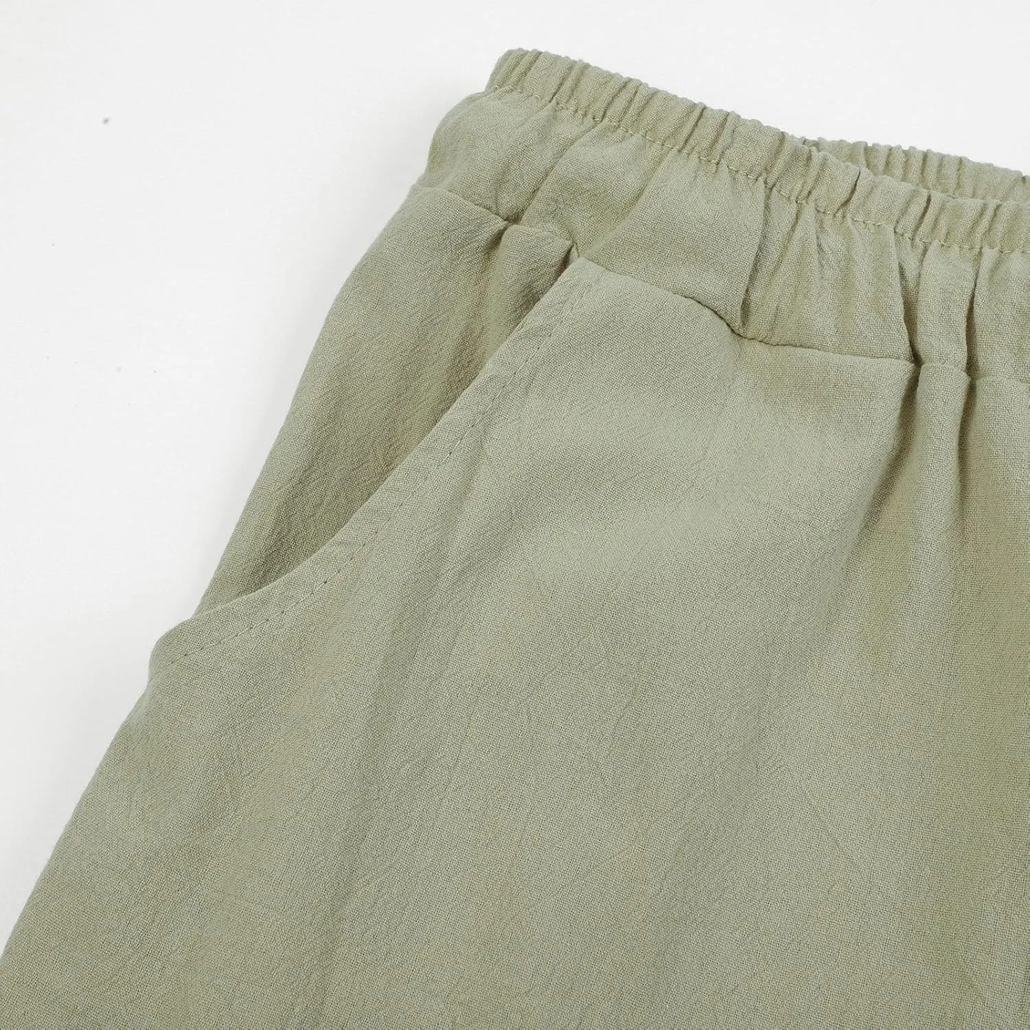 Cotton Linen Pants for Men Drawstring Elastic Waist Athletic Gym Joggers Pants Hiking Hunting Work Trousers