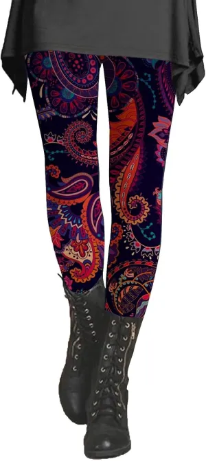 Cotton Printed Leggings for Women with Pockets Compression Legging for Woman Yoga Athletic Pants