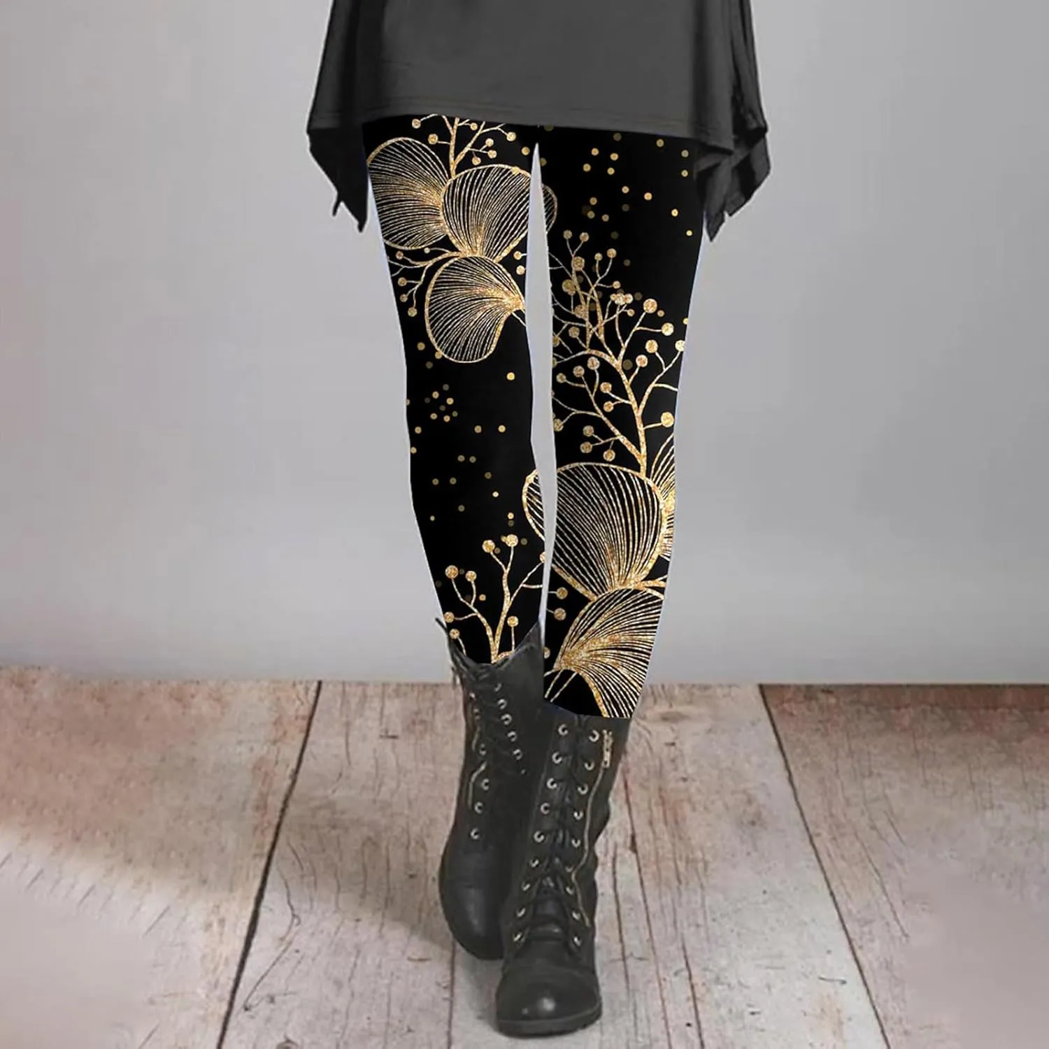 Cotton Printed Leggings for Women with Pockets Compression Legging for Woman Yoga Athletic Pants