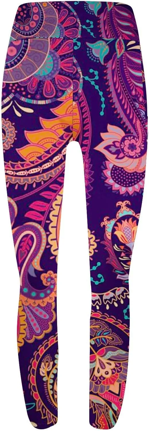 Cotton Printed Leggings for Women with Pockets Compression Legging for Woman Yoga Athletic Pants