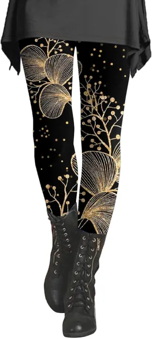 Cotton Printed Leggings for Women with Pockets Compression Legging for Woman Yoga Athletic Pants