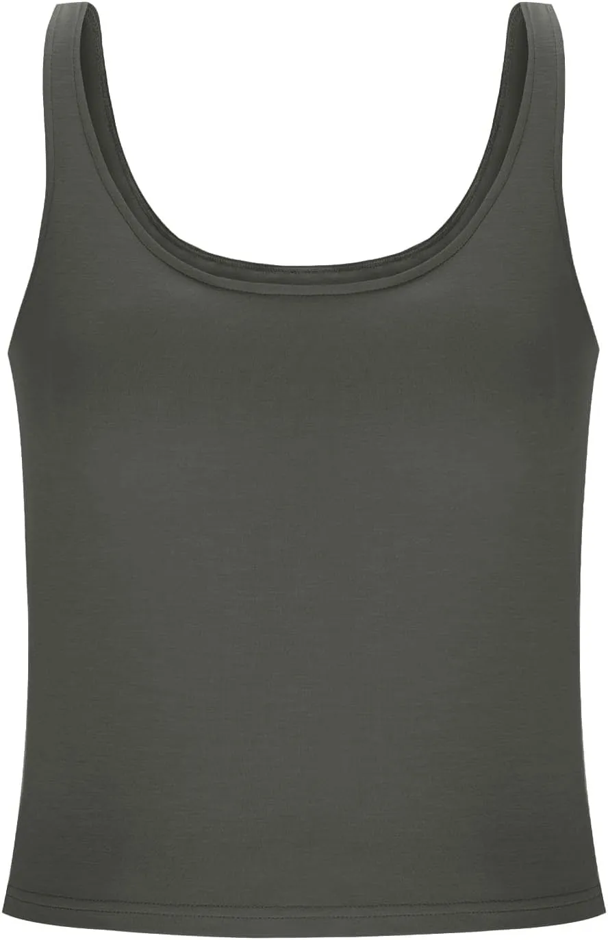 Cotton Tank Top with Built in Bra for Women, Seamless Muscle Athletic Yoga Tops Workout Shelf Bra Camisole Cami