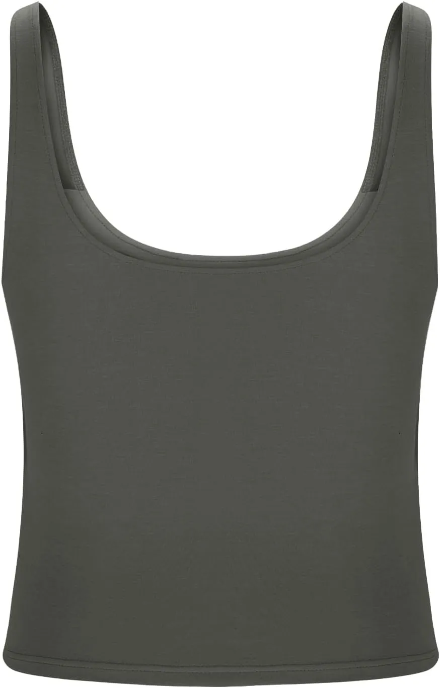 Cotton Tank Top with Built in Bra for Women, Seamless Muscle Athletic Yoga Tops Workout Shelf Bra Camisole Cami