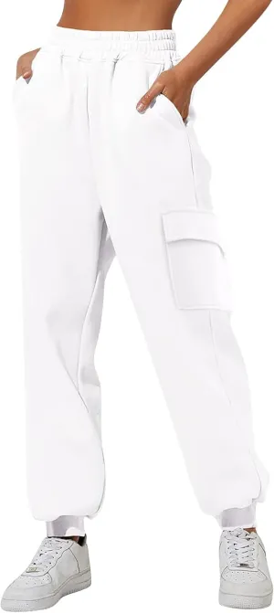 Daily Deals Clearance Plus Size Sweatpants for Women High Waisted Baggy Thin Fall Winter Workout Jogger Pants Y2k Trendy Cute Fleece Lined Lounge Trousers Pockets Casual Clothes