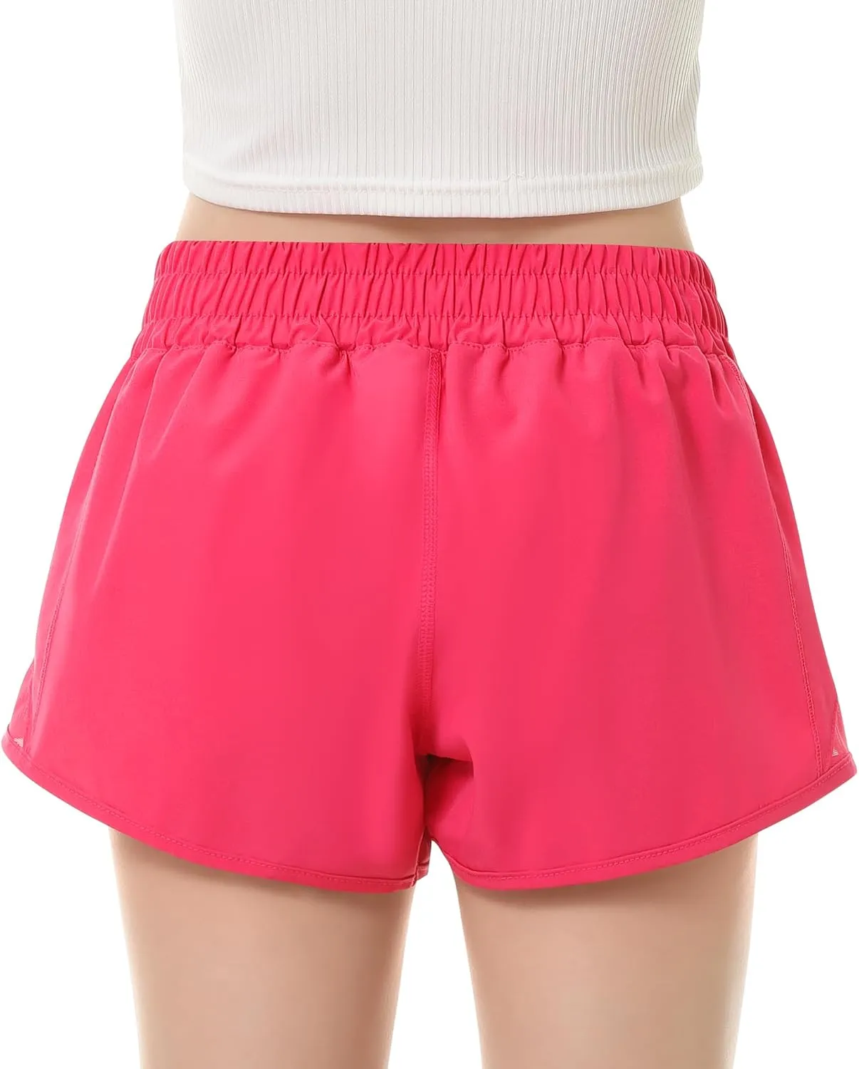 DOCUMO Girls Athletic Shorts with Liner Lightweight Running Shorts for Teen Girls Kids Quick Dry Sports Active Short
