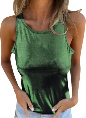 Elegant Going Out Camis Women’s Sleeveless Shirt 2025 Quick-Dry Loose Fit Beach Vacation Casual Tank Top Tees