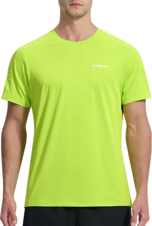 EZRUN Men's Lightweight Short Sleeve T-Shirt Quick Dry Workout Running Athletic Swim Shirts Fishing Rash Guard