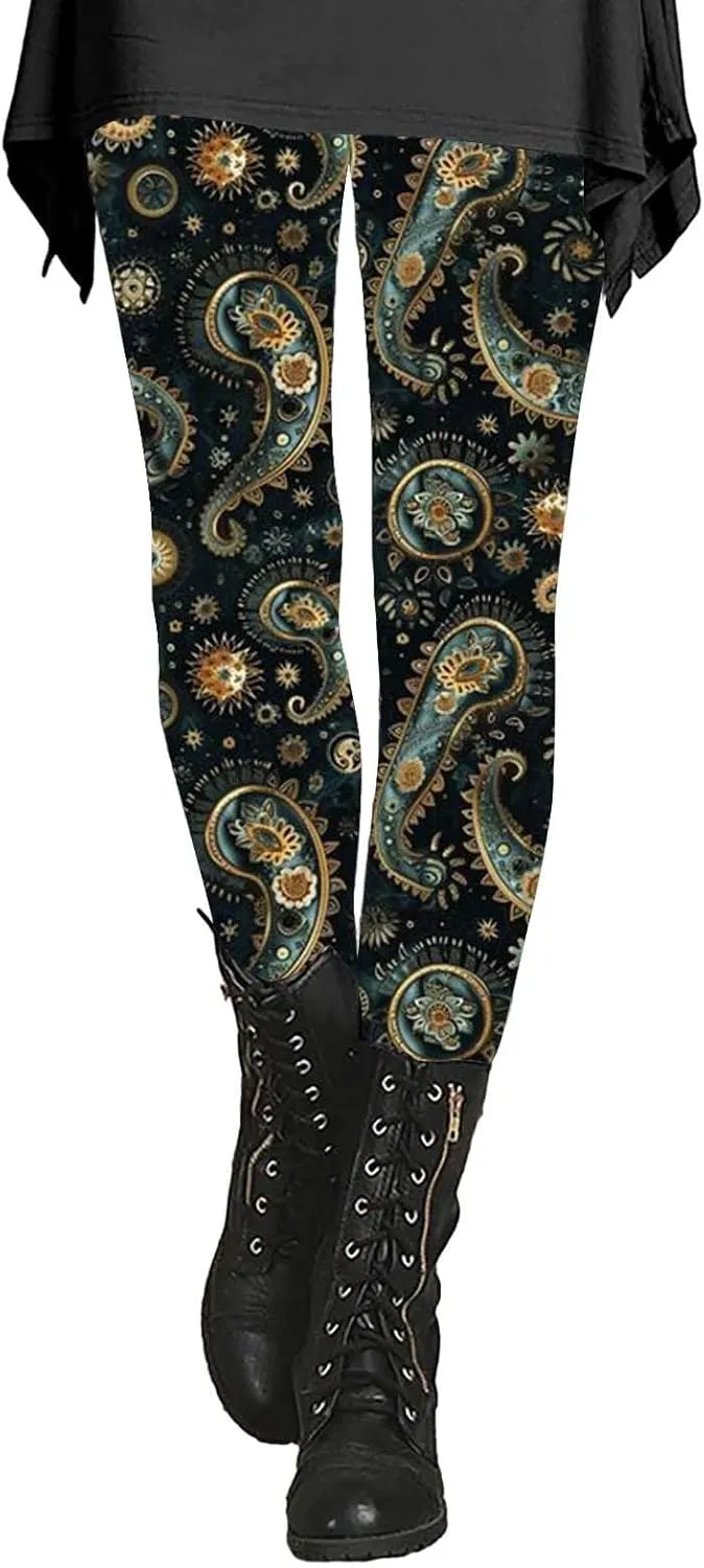 Flare Leggings for Women Butt Lift Leopard Print Capri Yoga Pants for Women Women's Novelty Leggings