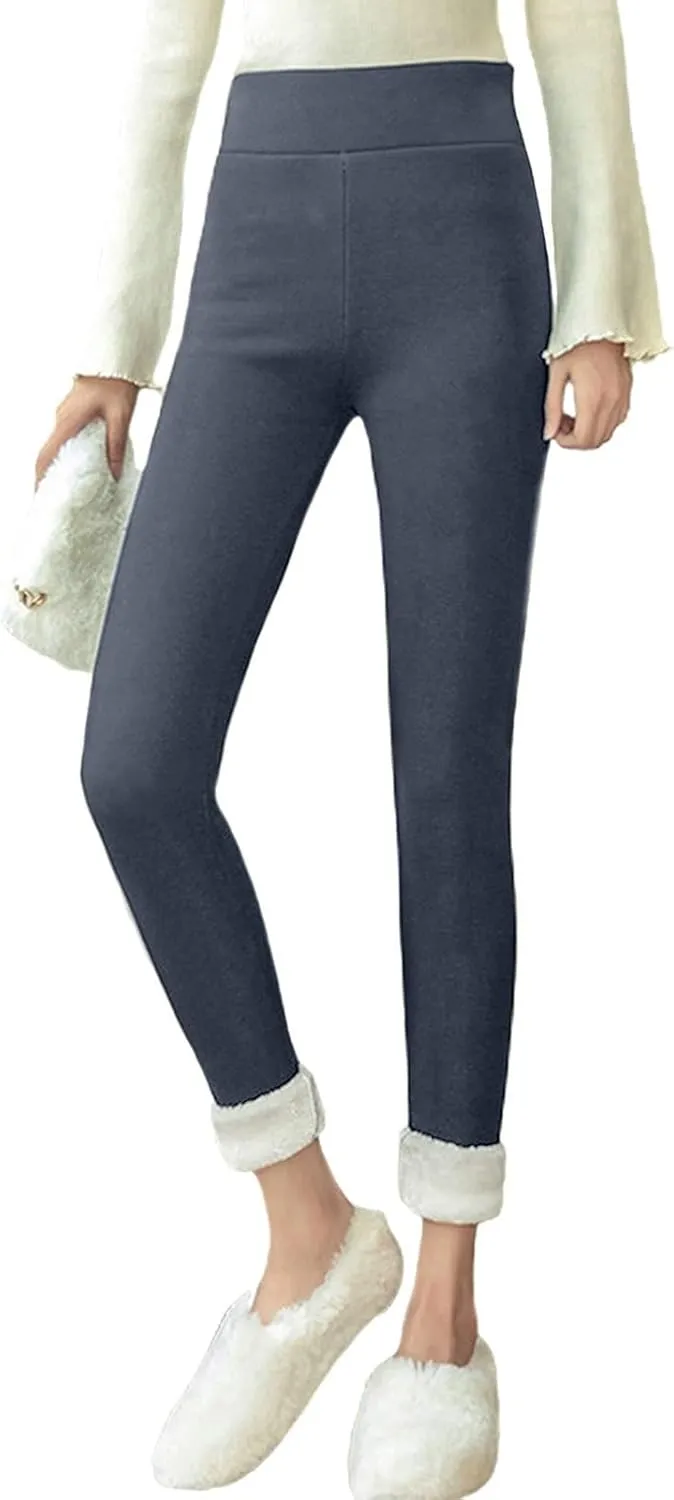Fleece Lined Leggings Printed Bottom Pants Fall and Winter Inside Comfortable Casual Pants Women's Bottom Pants