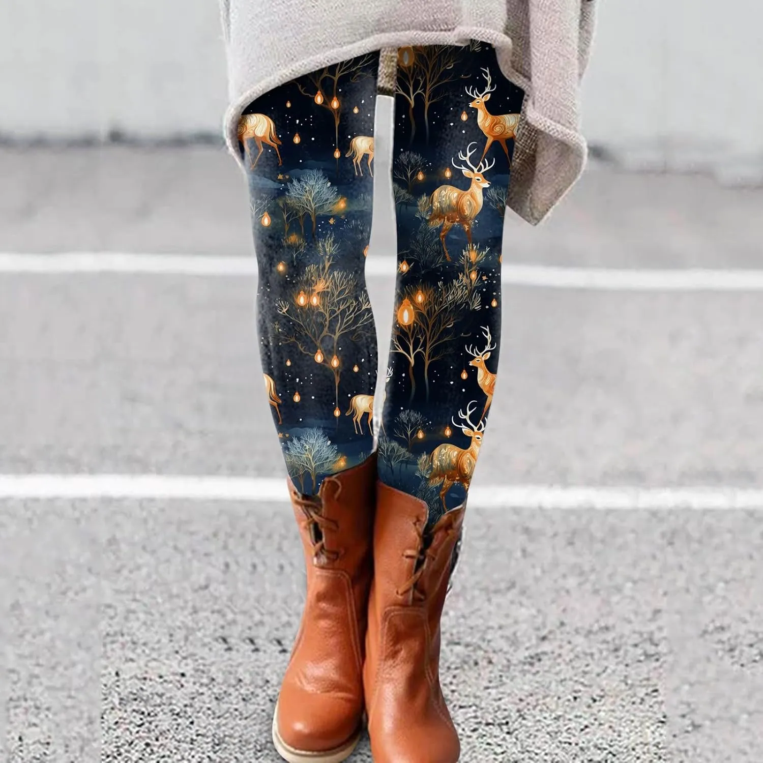Fleece Lined Tights Women Length Elastic Fashion Soft Daily Transparent White Ash S 5XL Fall & Winter Cold Weather