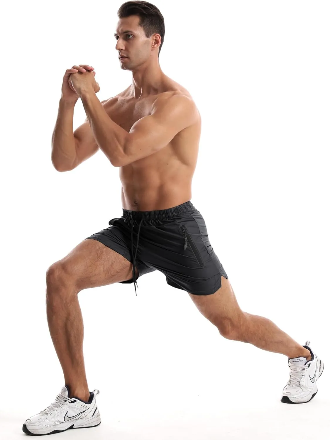 FLYFIREFLY Men's 2 Pack Gym Workout Shorts Quick Dry Athletic Shorts Lightweight Running Shorts with Pockets