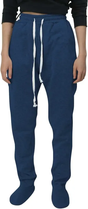 Footed Pajamas for Women 2024 Casual Loose Elastic Waist Fleece Sweatpants Winter Soft Comfy Warm Sleepwear Trousers