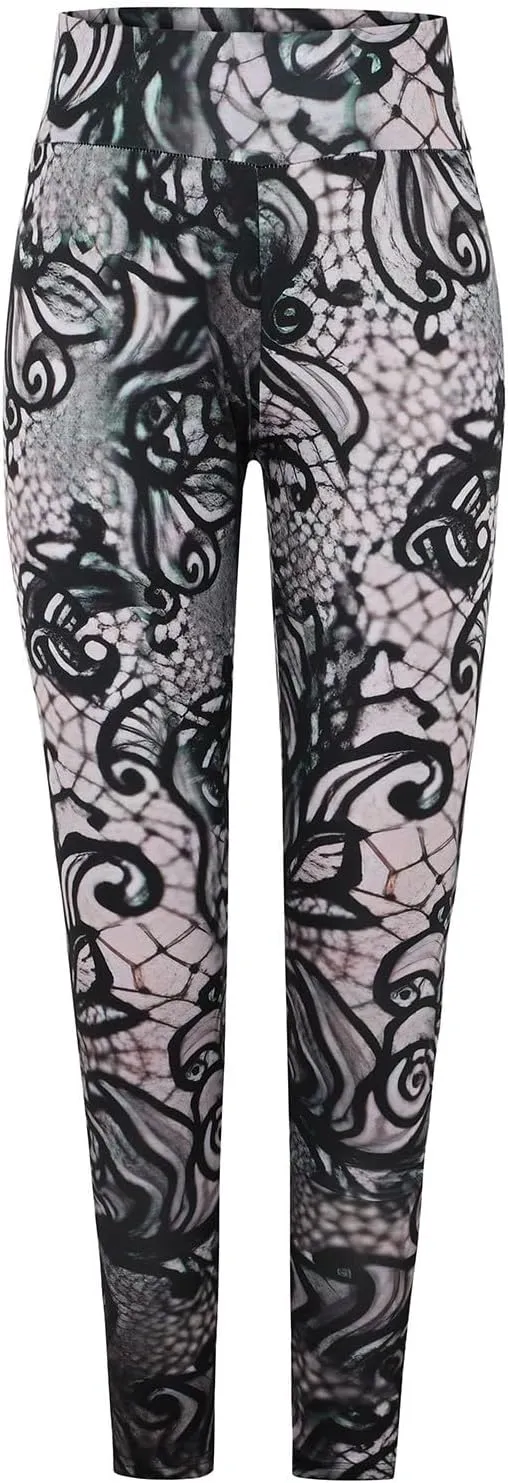 Funny Christmas Leggings for Women Cotton High Waisted Thick Leggings Holiday Workout Leggings