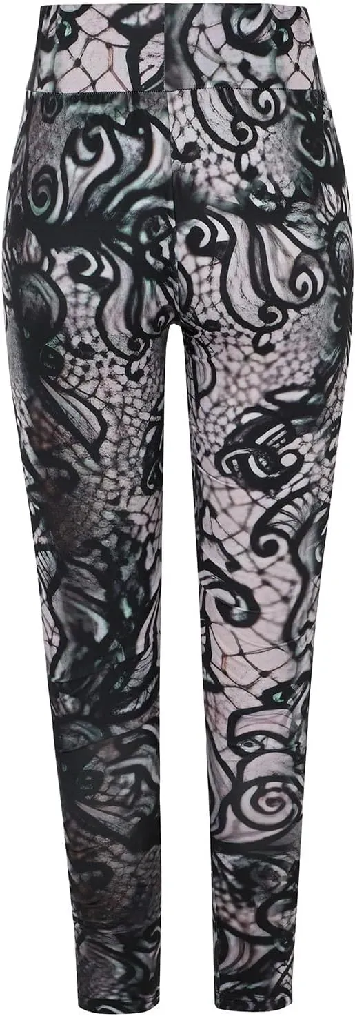 Funny Christmas Leggings for Women Cotton High Waisted Thick Leggings Holiday Workout Leggings