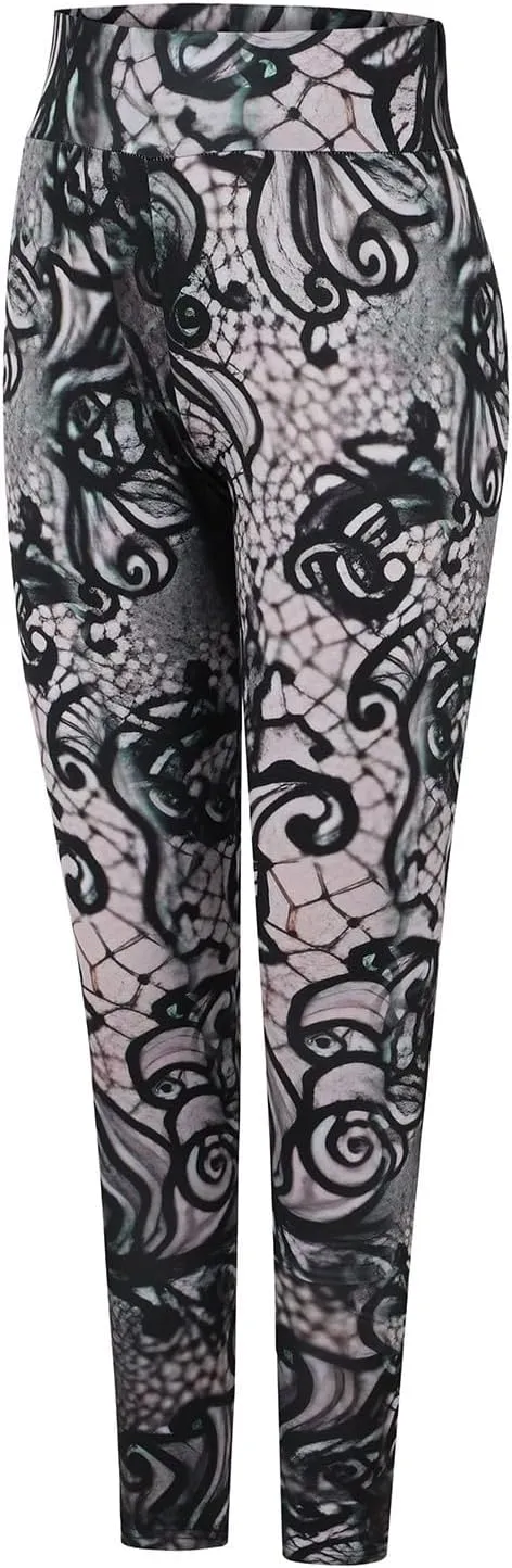 Funny Christmas Leggings for Women Cotton High Waisted Thick Leggings Holiday Workout Leggings