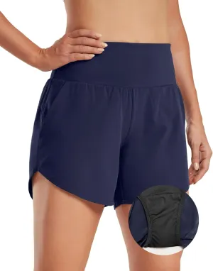 G4Free Athletic Shorts for Women Lightweight Running Shorts with Pockets 5" Quick Dry Workout Shorts for Gym Exercise
