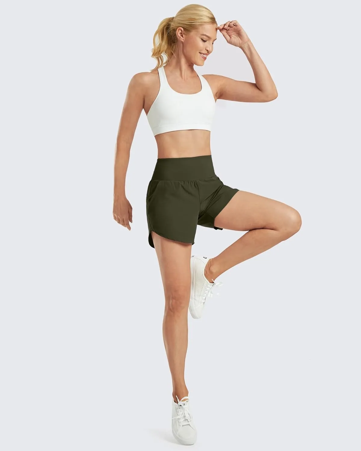 G4Free Athletic Shorts for Women Lightweight Running Shorts with Pockets 5" Quick Dry Workout Shorts for Gym Exercise