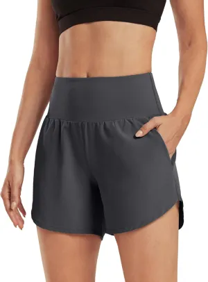 G4Free Athletic Shorts for Women Lightweight Running Shorts with Pockets 5" Quick Dry Workout Shorts for Gym Exercise