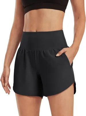 G4Free Athletic Shorts for Women Lightweight Running Shorts with Pockets 5" Quick Dry Workout Shorts for Gym Exercise