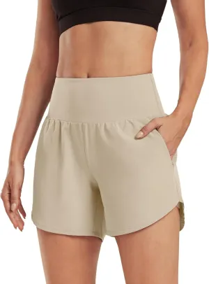 G4Free Athletic Shorts for Women Lightweight Running Shorts with Pockets 5" Quick Dry Workout Shorts for Gym Exercise