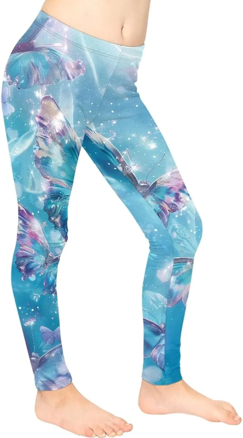 Girls Active Leggings Trousers Tummy Control Dance Yoga Leggings Tights