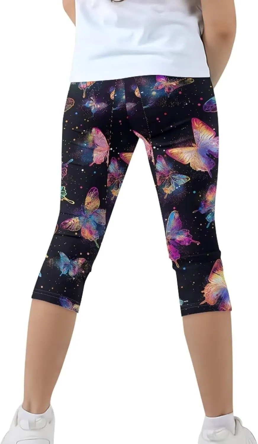 Girls Short Leggings Tummy Control Yoga Leggings