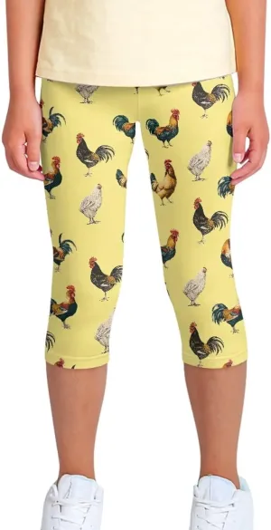 Girls Short Leggings Tummy Control Yoga Leggings