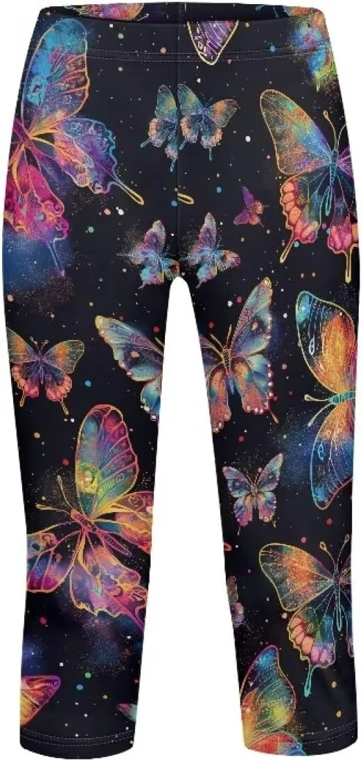 Girls Short Leggings Tummy Control Yoga Leggings