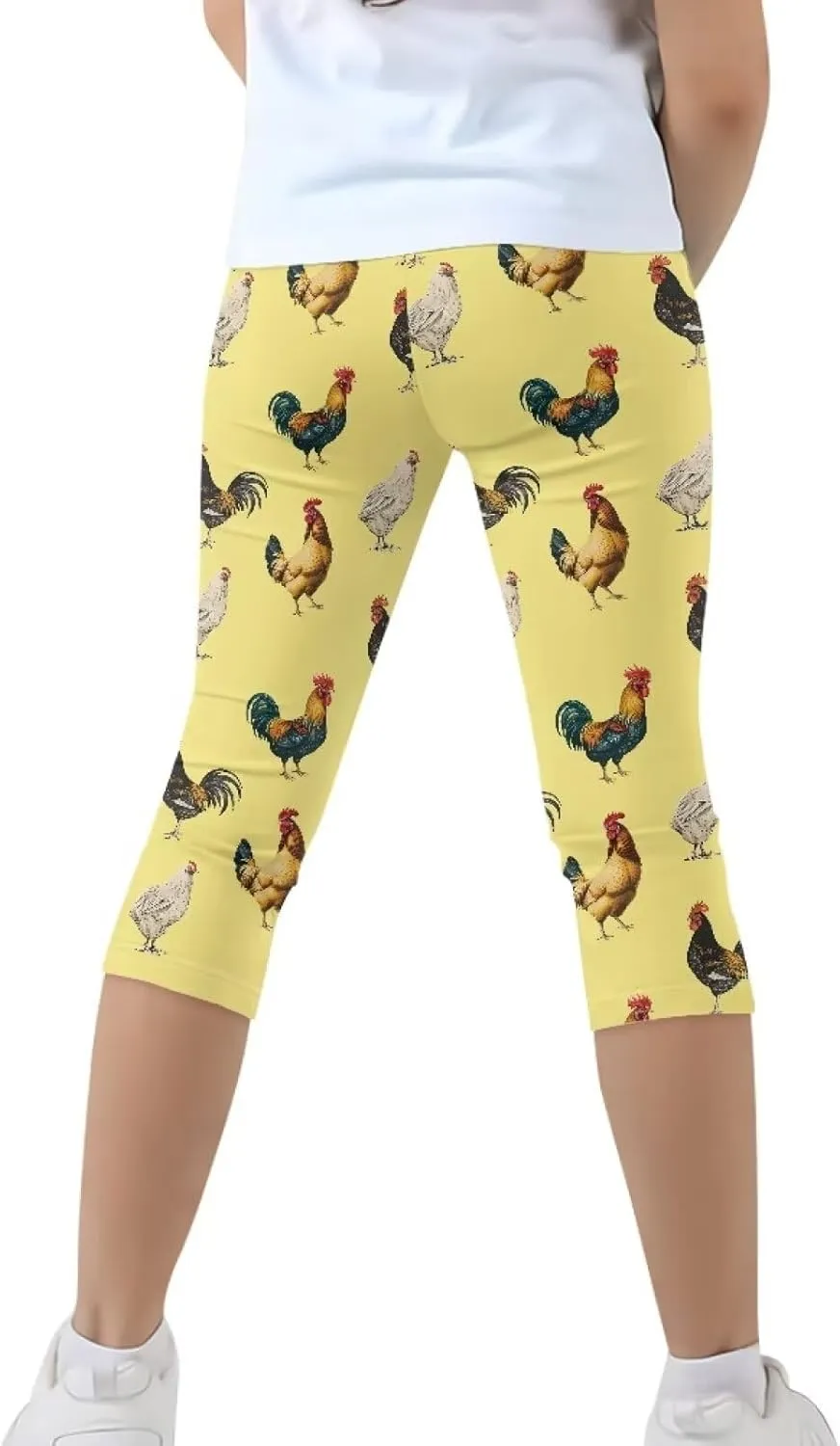 Girls Short Leggings Tummy Control Yoga Leggings