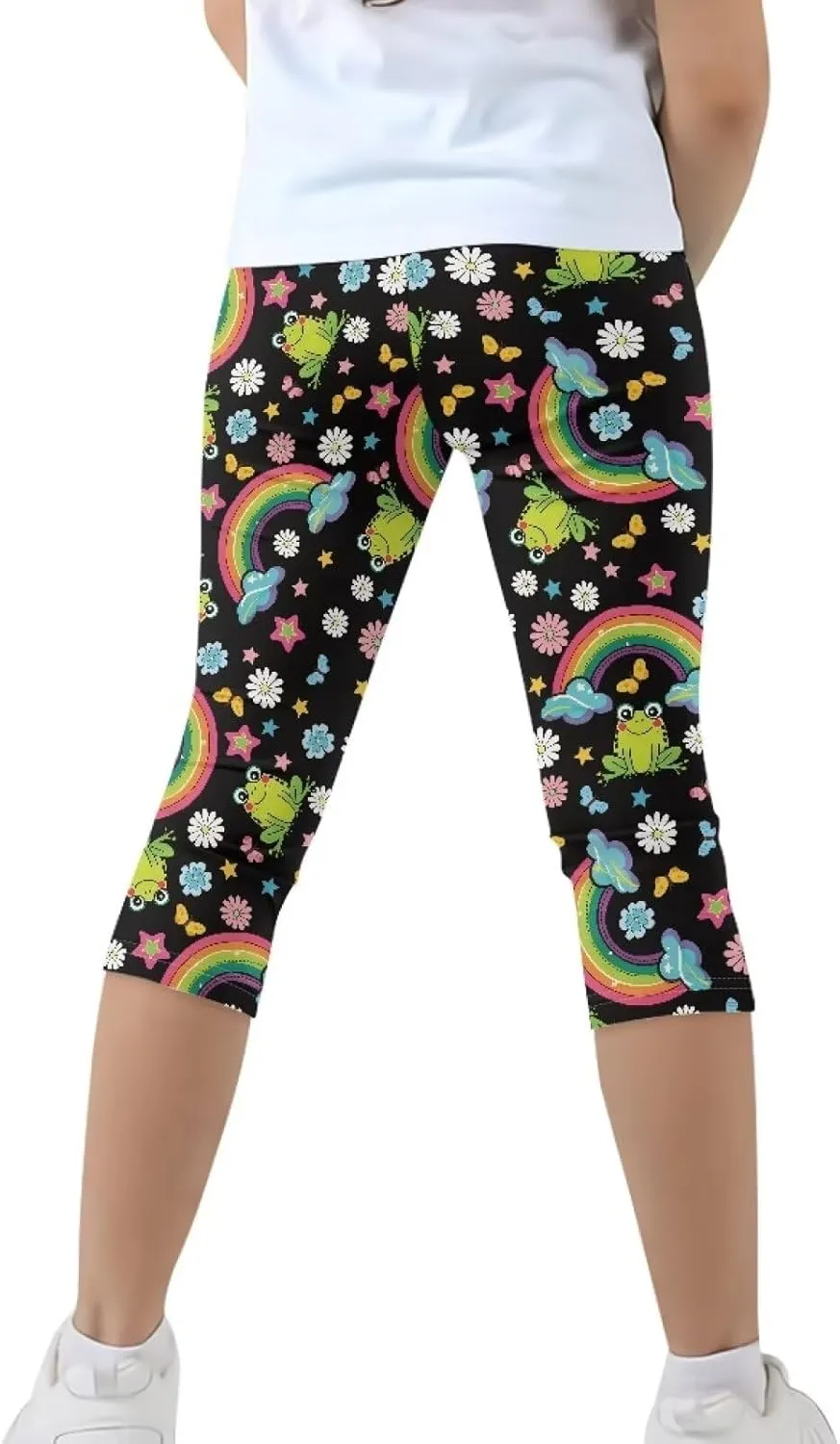 Girls Short Leggings Tummy Control Yoga Leggings