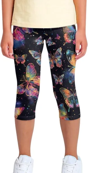 Girls Short Leggings Tummy Control Yoga Leggings