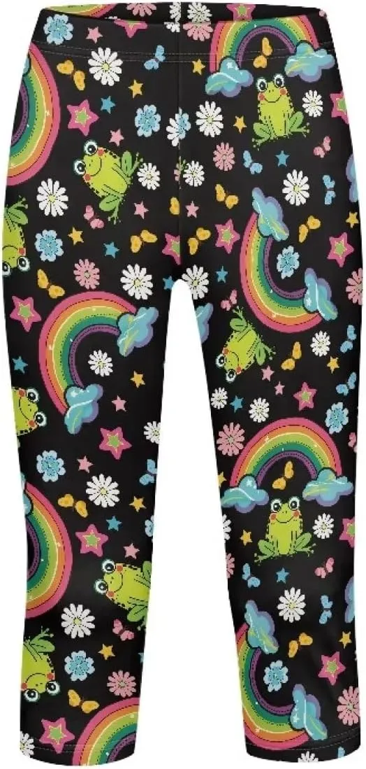 Girls Short Leggings Tummy Control Yoga Leggings