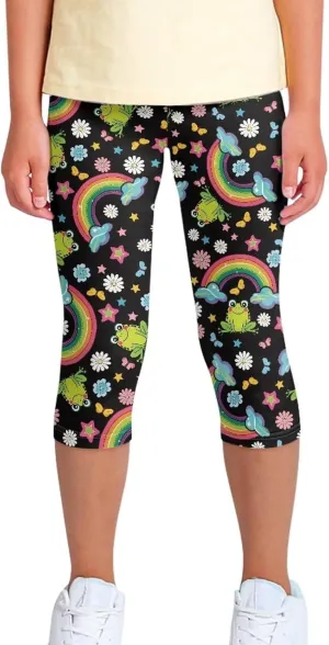 Girls Short Leggings Tummy Control Yoga Leggings