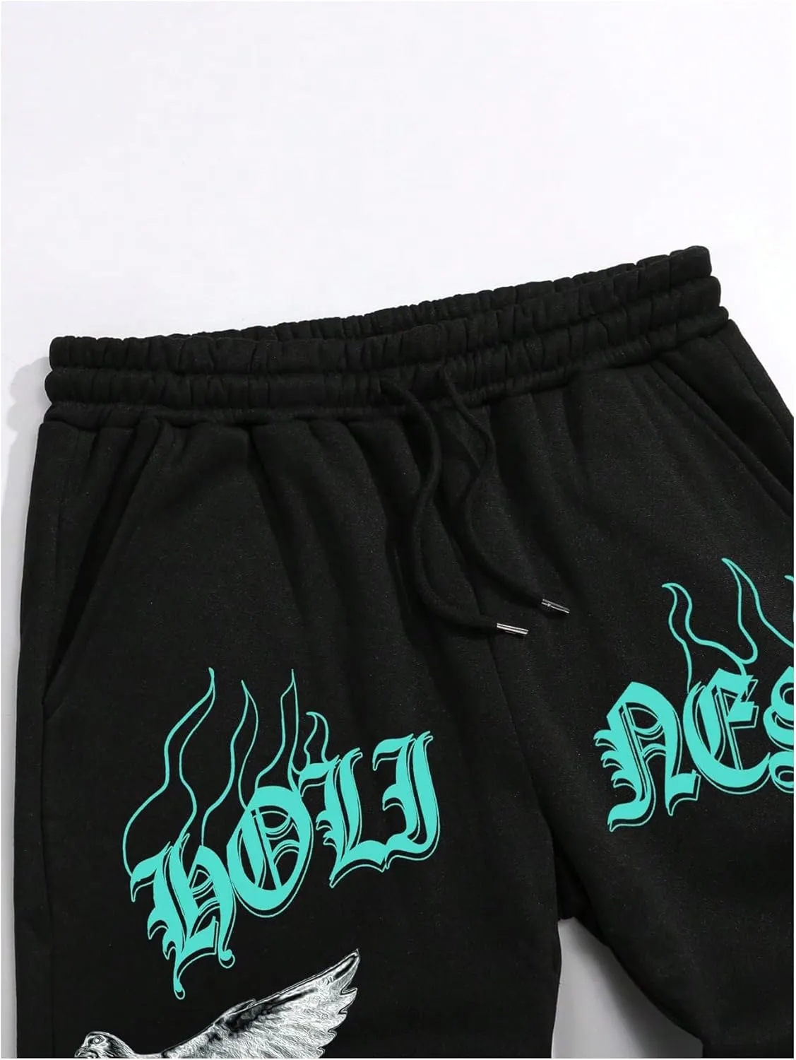 GORGLITTER Men's Graphic Sweatpants Elastic Drawstring Waist Gym Joggers Pants with Pockets