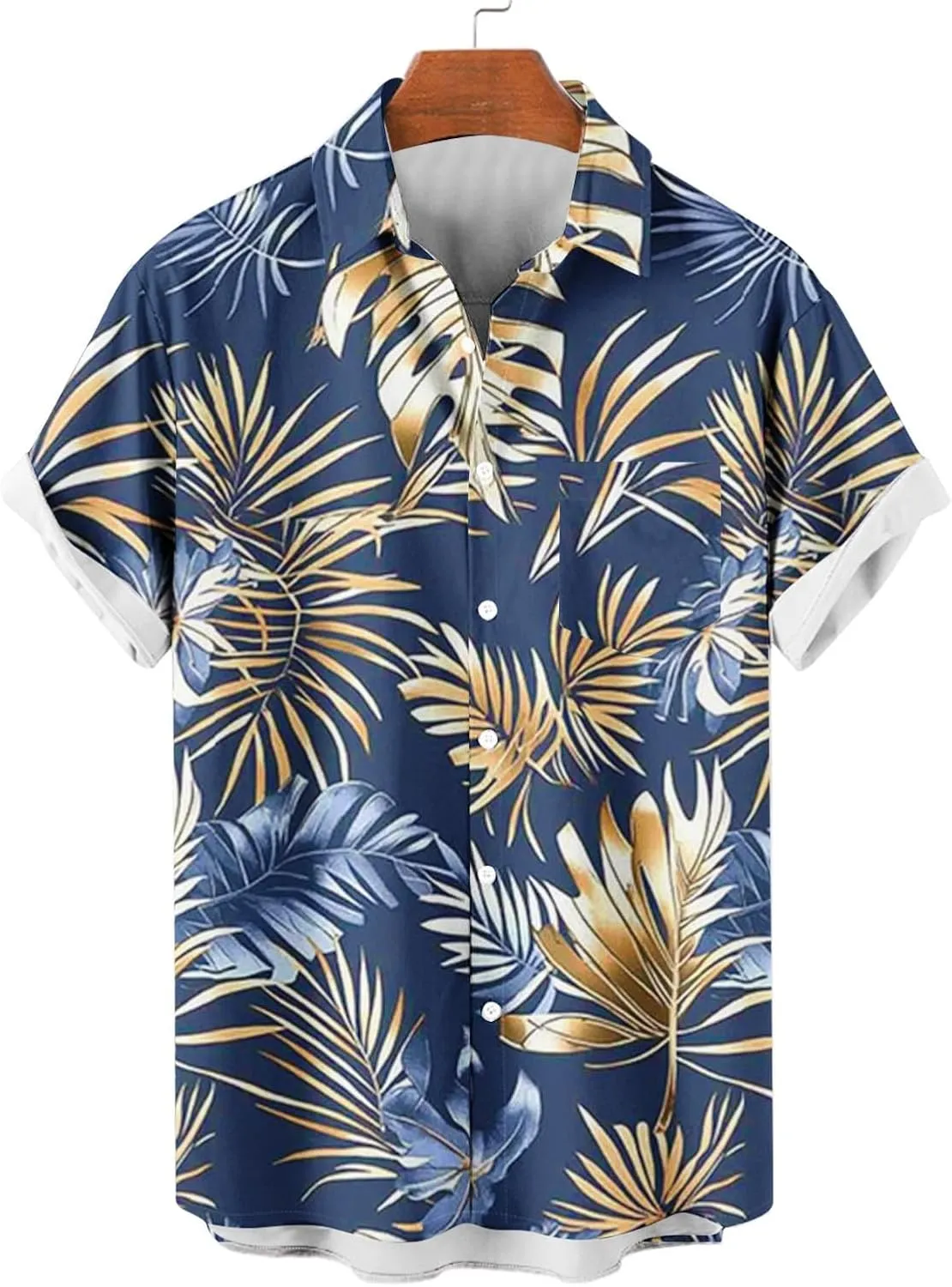 Hawaiian Shirts for Men Summer Beach Casual Short Sleeve Button Down Shirts Novelty Print Tropical Floral Tops